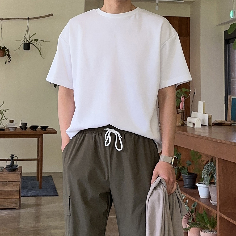 남자반팔티 오버핏 빅사이즈 남성 긴팔티 20수 무지 티셔츠