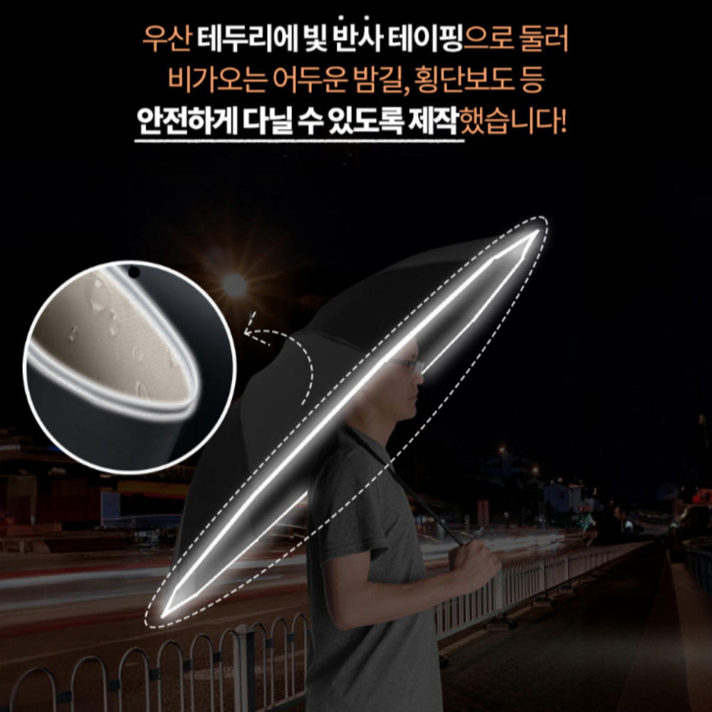 물이 안닿는 거꾸로우산 3단 자동 우산 튼튼한 3단 접이식 자외선 UV 차단 양우산 이미지 7