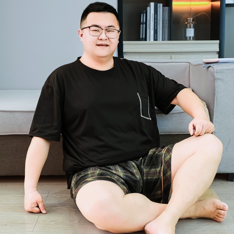 빅사이즈 여름 잠옷세트 남자 순면 홈웨어 반팔 반바지 뚱뚱남 파자마 편한 5XL까지 13종 상품 이미지