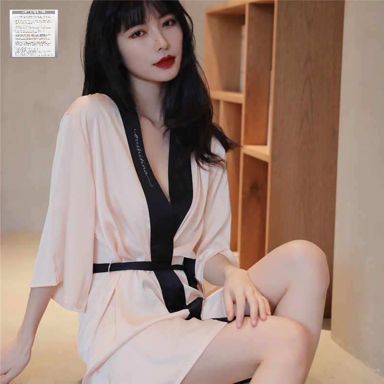 실크가운 호텔 잠옷 부티크 로브 슬립 골프샤워가운 여성 - 상세 이미지 4