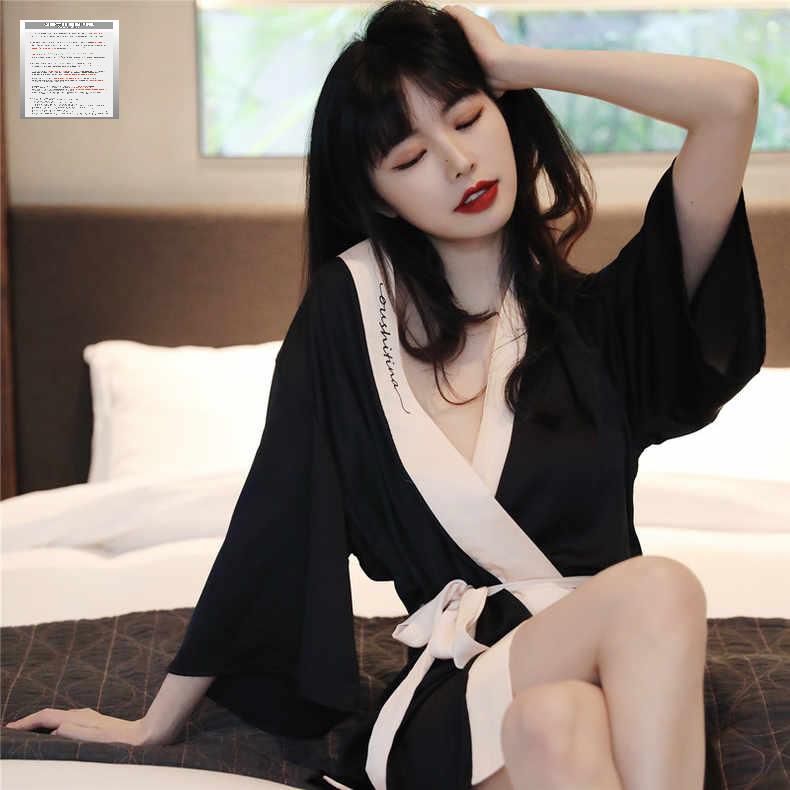 실크가운 호텔 잠옷 부티크 로브 슬립 골프샤워가운 여성 - 상세 이미지 2