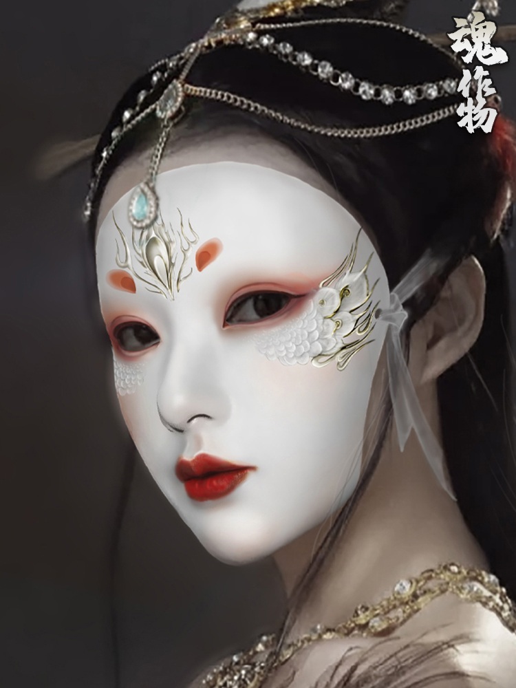 고대 중국 스타일 가면 무도회 소품 - 상세 이미지 3