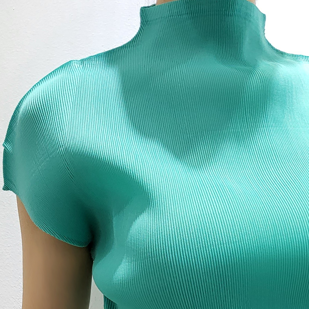 VT38 플리츠 프리미엄 여름 정장 티 블라우스 이미지 7
