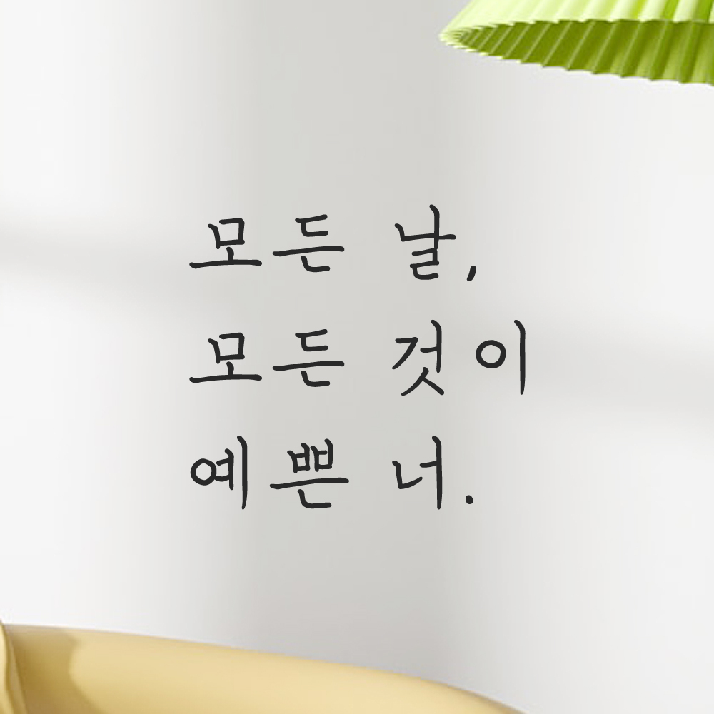 인테리어 포인트 손글씨 레터링 스티커 모든 날 모든 것이 예쁜 너 LH-075S 검정 이미지 8