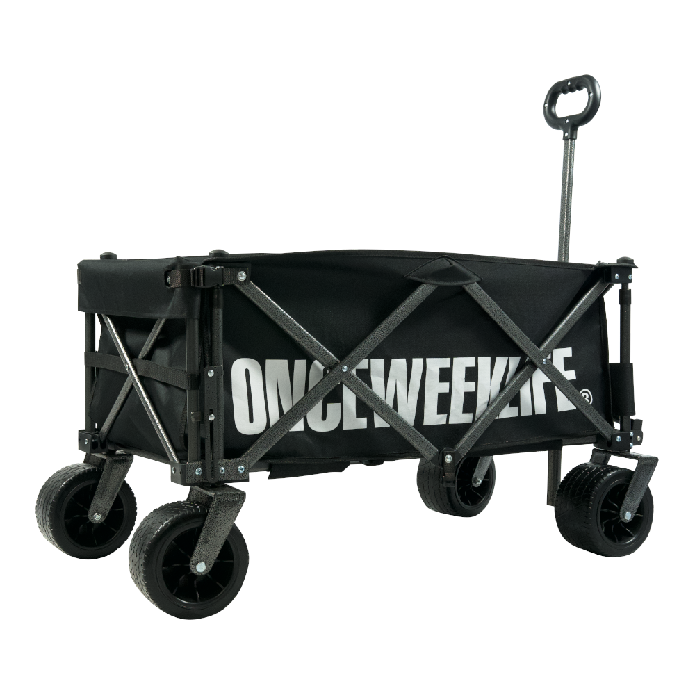 원스위크라이프 캠핑 접이식 폴딩 카트 왜건 뒷문 개방 오픈형 웨건 수레 카키
