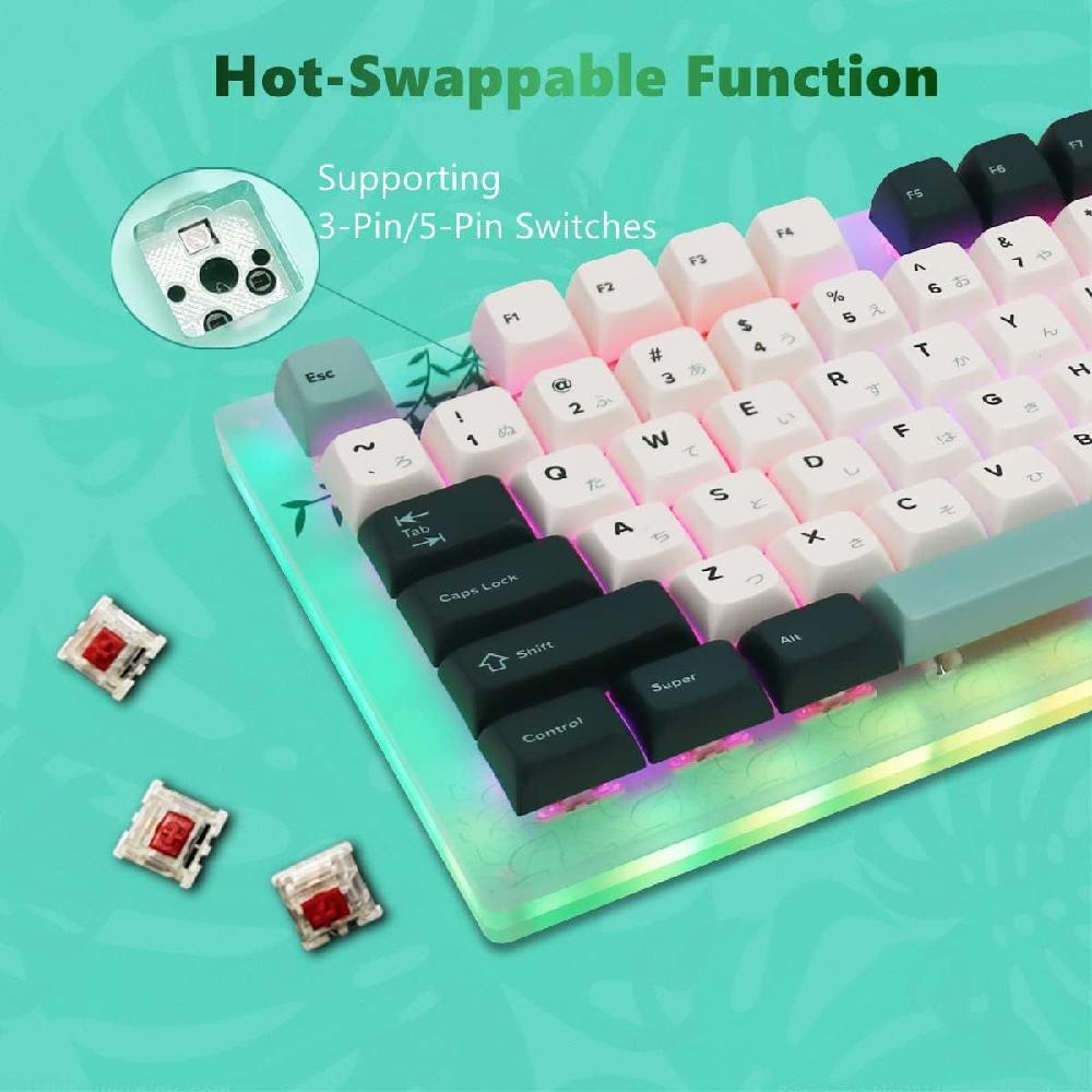 Womier K87 87 게임용 기계식 RGB PBT 키캡 레드 스위치 - 상세 이미지 4