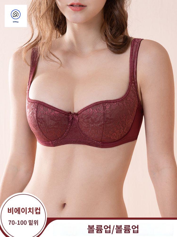처진가슴 레이스 반컵브라 패딩 언더와이어 - 상품 이미지