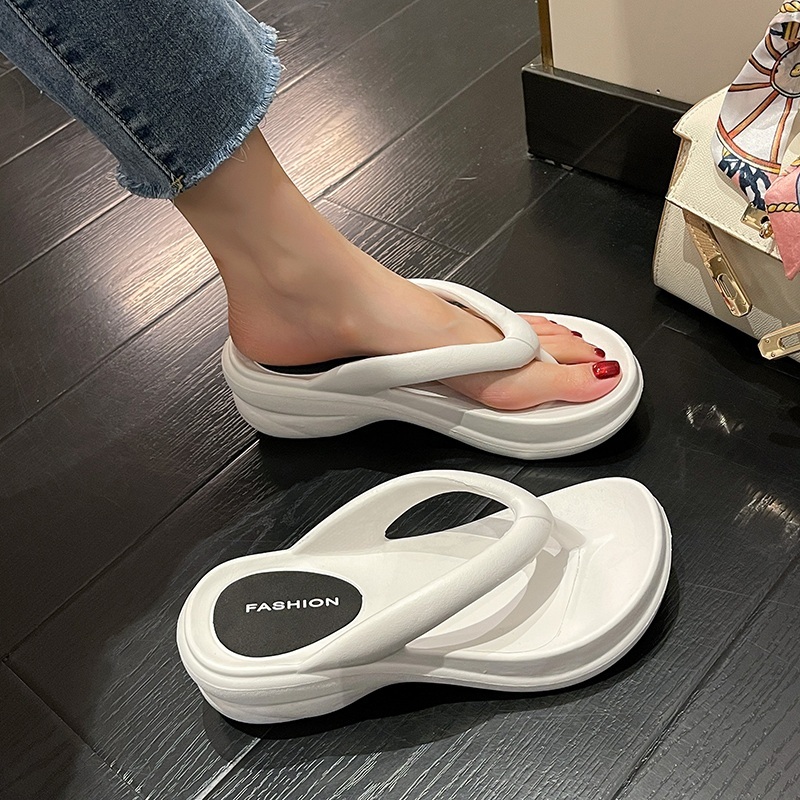 여름 플립플롭 해변가 통굽 5CM 키높이 - 상세 이미지 4