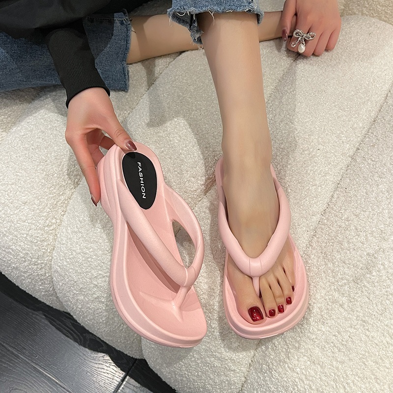 여름 플립플롭 해변가 통굽 5CM 키높이 - 상세 이미지 3