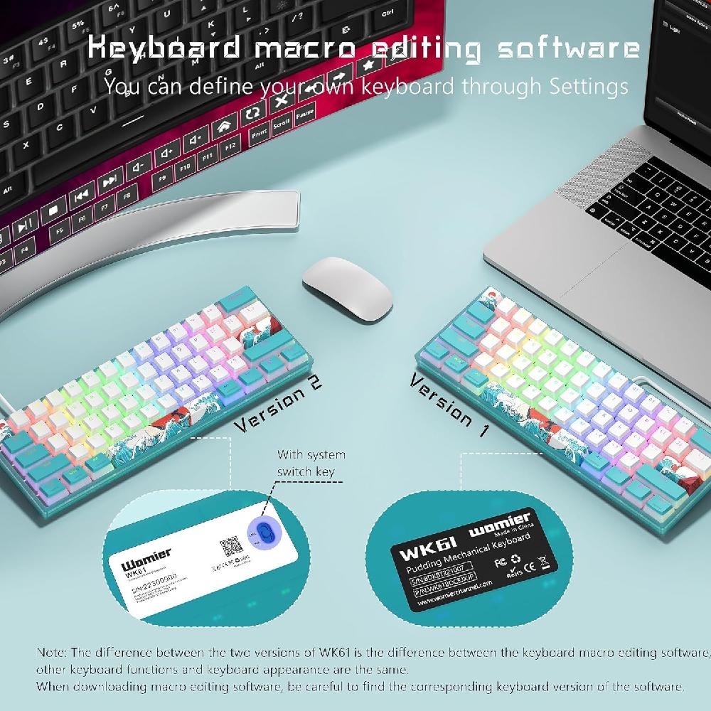 Womier WK61 기계식 RGB 가성비 키보드 유선 게임용 게이머 PBT 키캡 이미지 6