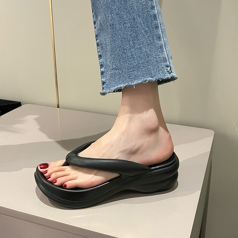 여름 플립플롭 해변가 통굽 5CM 키높이 - 상세 이미지 2