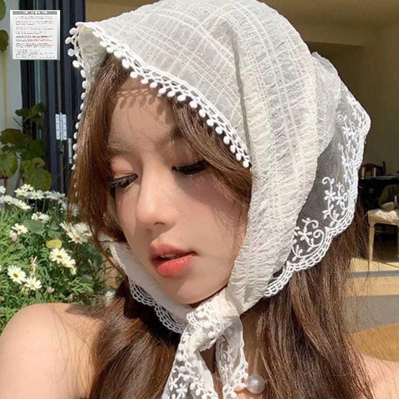 커치프 스카프 랩 머리띠 삼각 반다나 패션 여름 플라워 - 상품 이미지