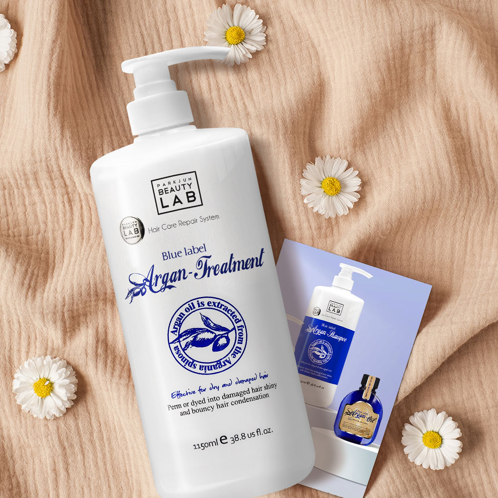 박준뷰티랩 블루라벨 아르간 트리트먼트 1150ml 미용실 극손상모 대용량 - 상품 이미지