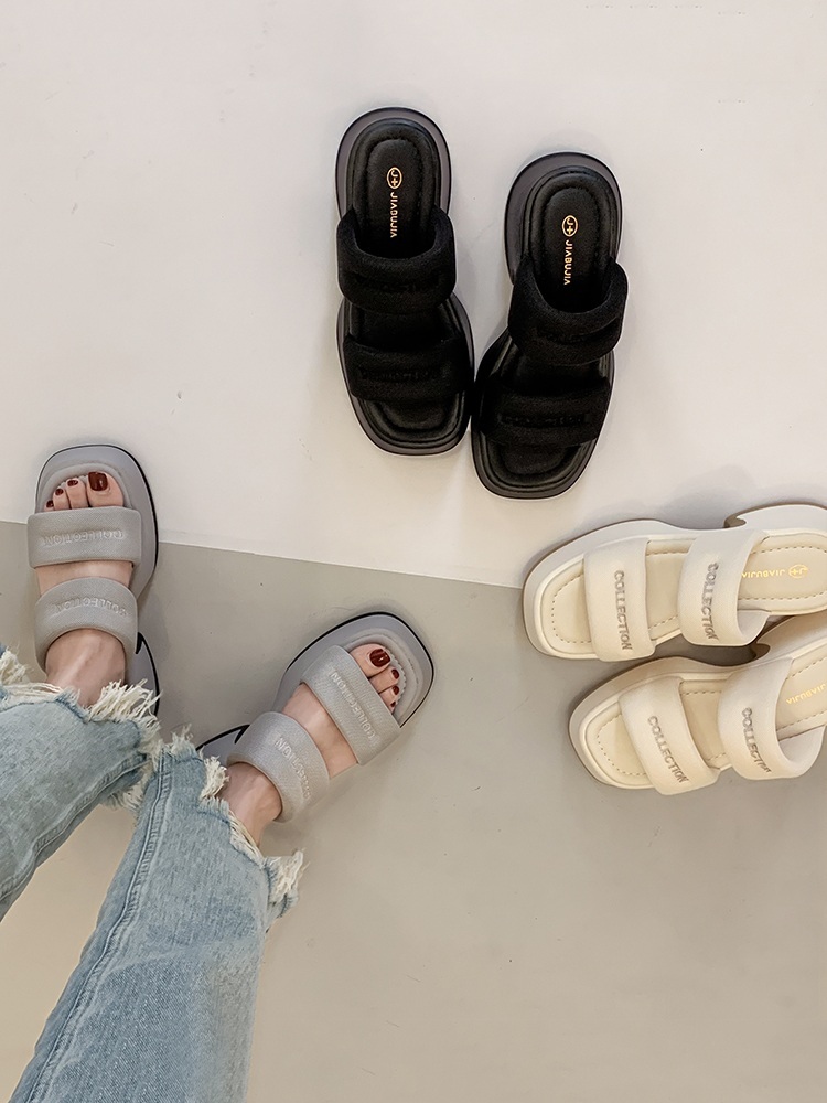 여름용 키커지는 통굽슬리퍼 5CM 해수욕장 비치 - 상세 이미지 2