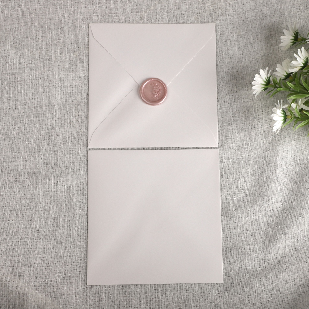 [자체 제작] 145x145mm 모조 사각 청첩장 초대장 엽서 봉투 50p 이미지 2