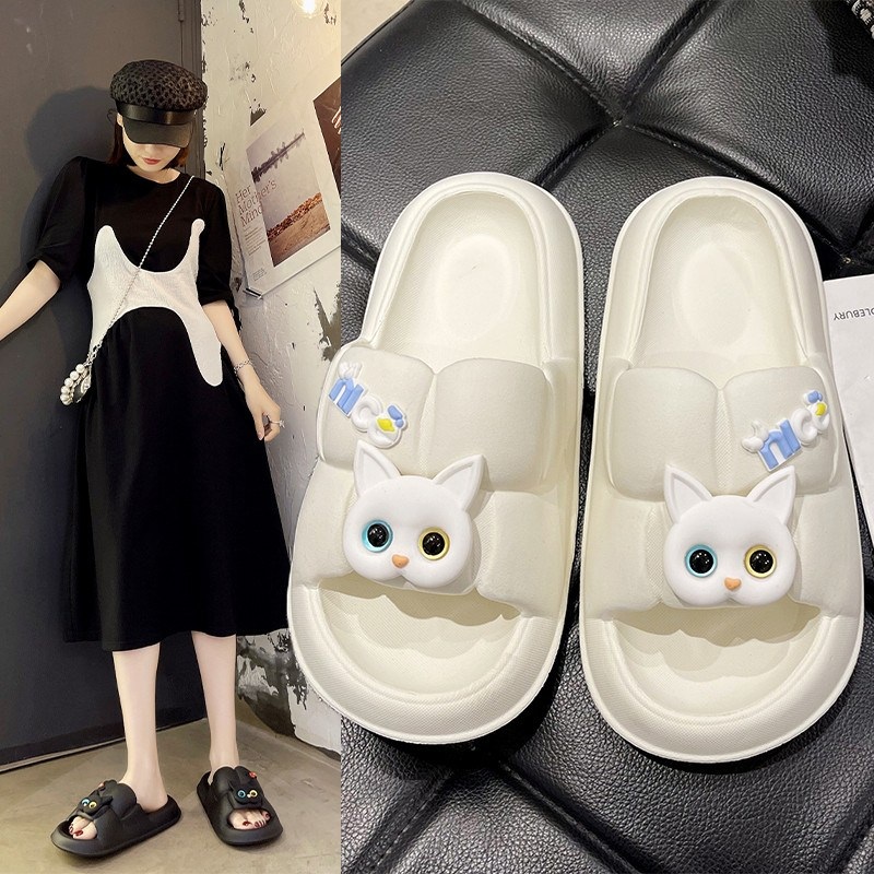 고양이 통굽 슬리퍼 푹신한 바닥 3CM 키높이 - 상세 이미지 4