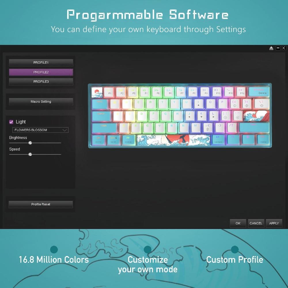 Womier WK61 기계식 RGB 가성비 키보드 유선 게임용 게이머 PBT 키캡 이미지 7