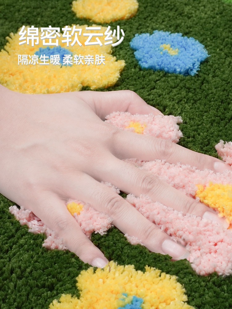 꽃밭러그 침실 플라워 꽃무늬 특이한 잔디러그 거실 카페트 인테리어 카펫 매트 - 상세 이미지 4