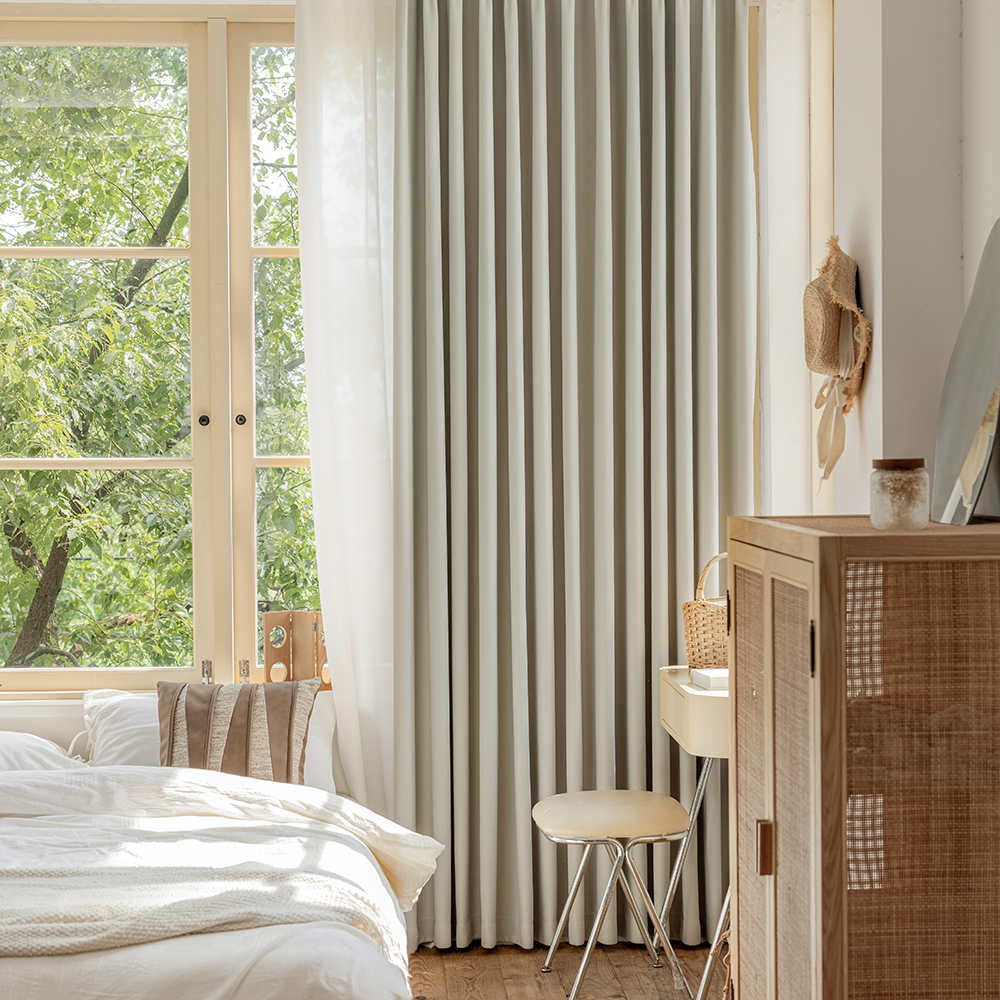 사라하우스 소프트 양면 형상기억 암막 방한 커텐 사계절 호텔 거실 안방 커튼