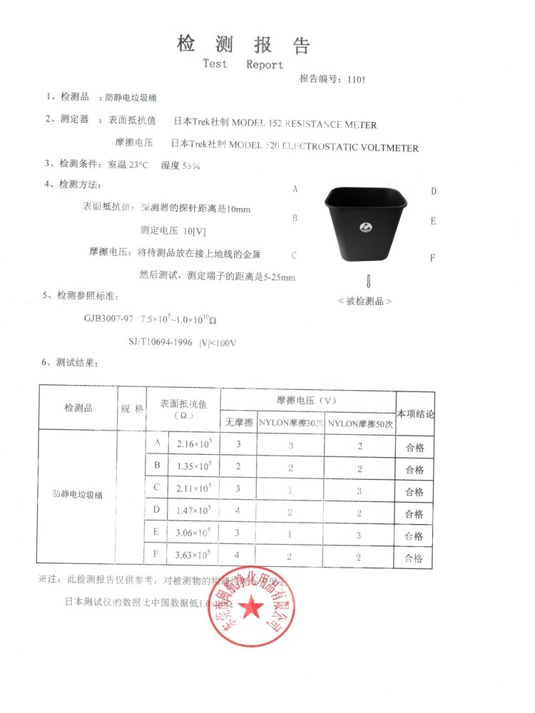 정전기방지 쓰레기통 대형 업소용 사각 휴지통 클린룸 - 상세 이미지 2