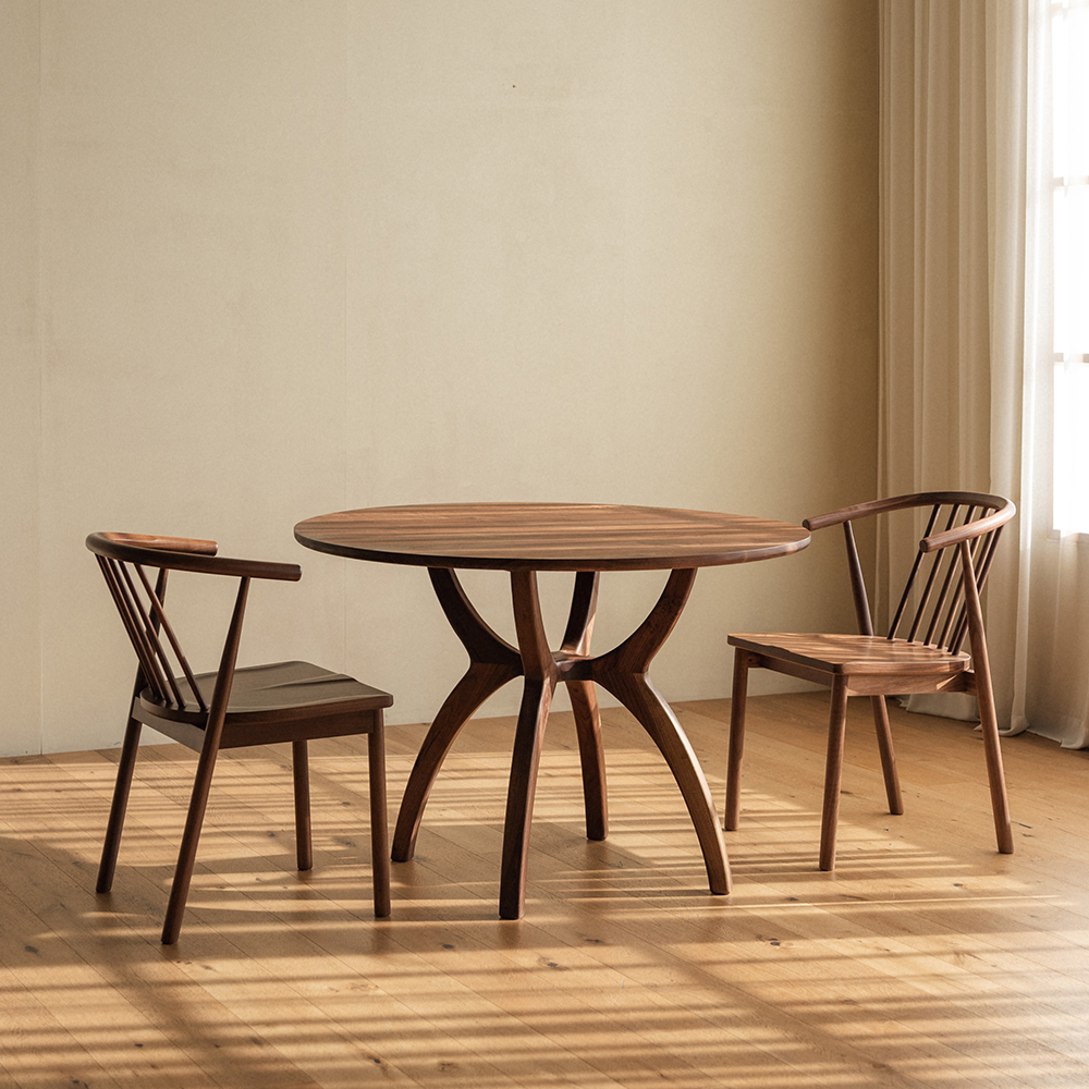 번드 브리즈 원목 의자 암체어 월넛