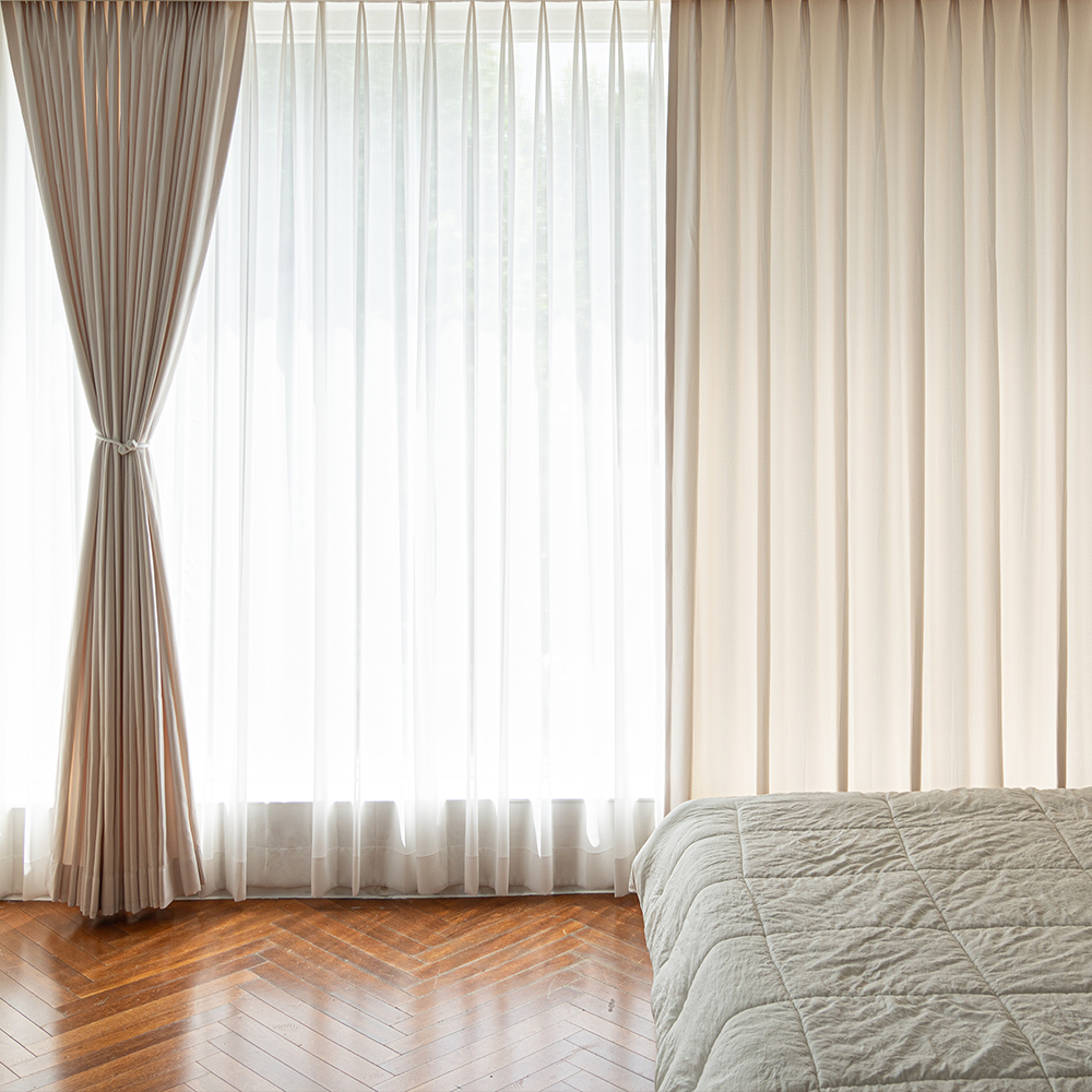 (3차 밀크아이보리 입고)사계절 나비주름 형상기억 생활암막커튼 밀크아이보리 세로 250cm