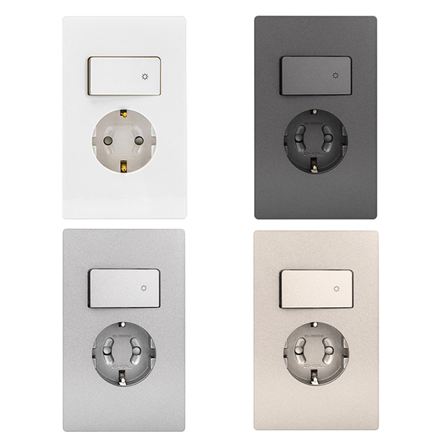 제일 디노 스위치부착콘센트 스위치부 콘센트 침대 가구 매립 일체형 1구 화이트