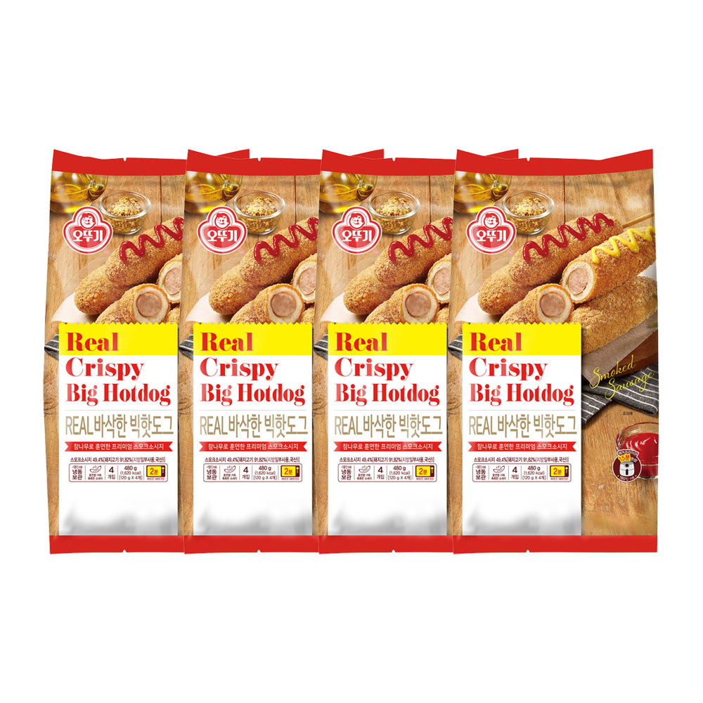 오뚜기 리얼 바삭한 빅핫도그 480g 4개 - 상품 이미지