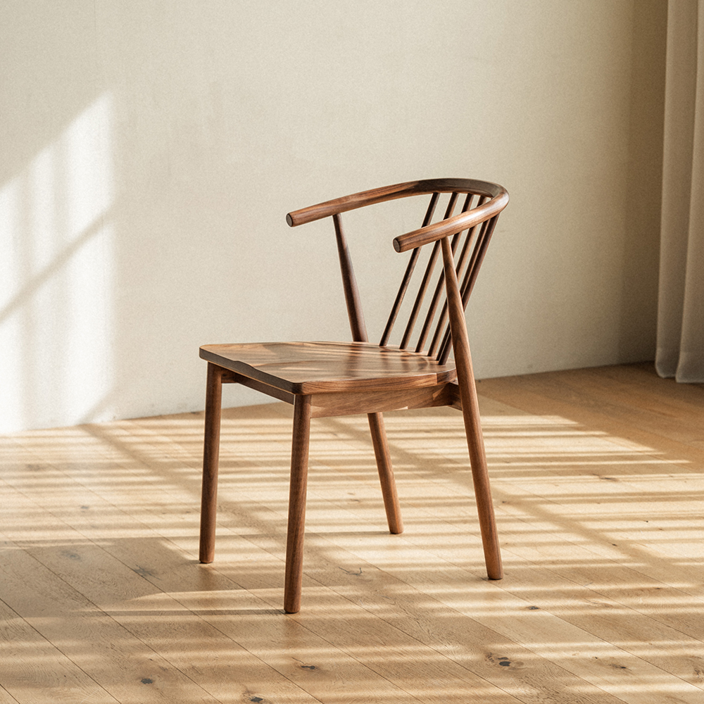 번드 브리즈 원목 의자 암체어 월넛