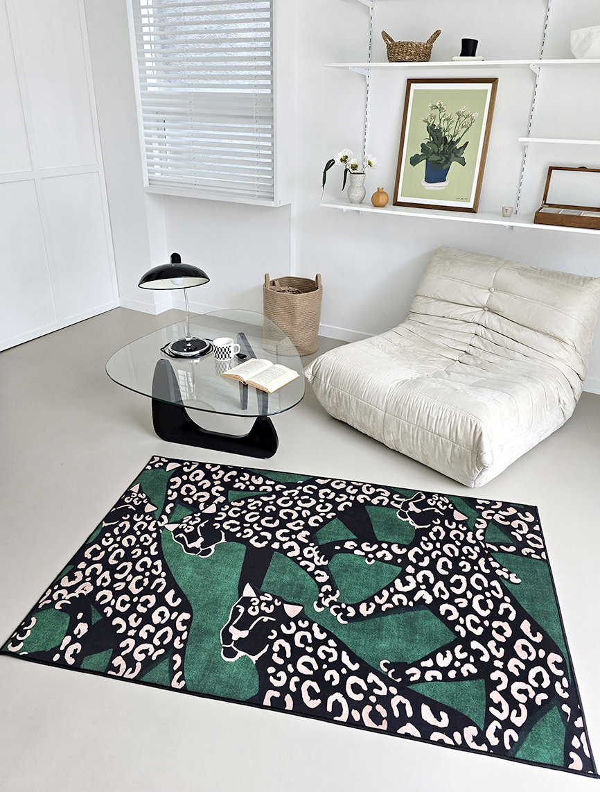 블랑쉬 시크한 표범들 소프트 러그 100x160 - 상품 이미지