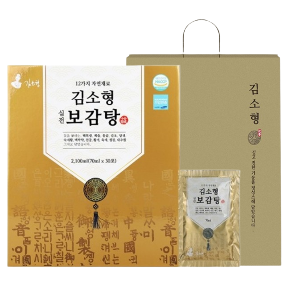 김소형 십전 보감탕 70ml x 30포 6년근 홍삼 12가지 전통 한방재료 건강 선물 - 메인 이미지