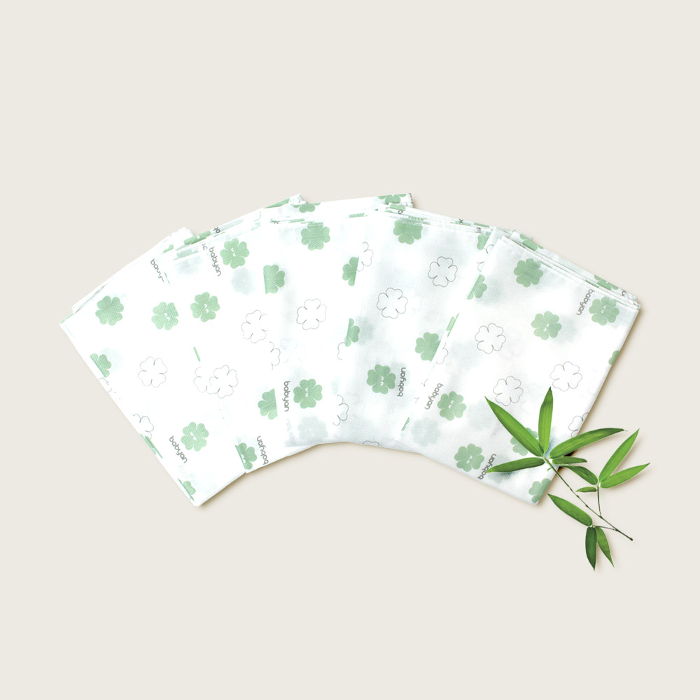 베이비앙 대나무 행복이 사각 천기저귀 대형 5장 (4면봉제)