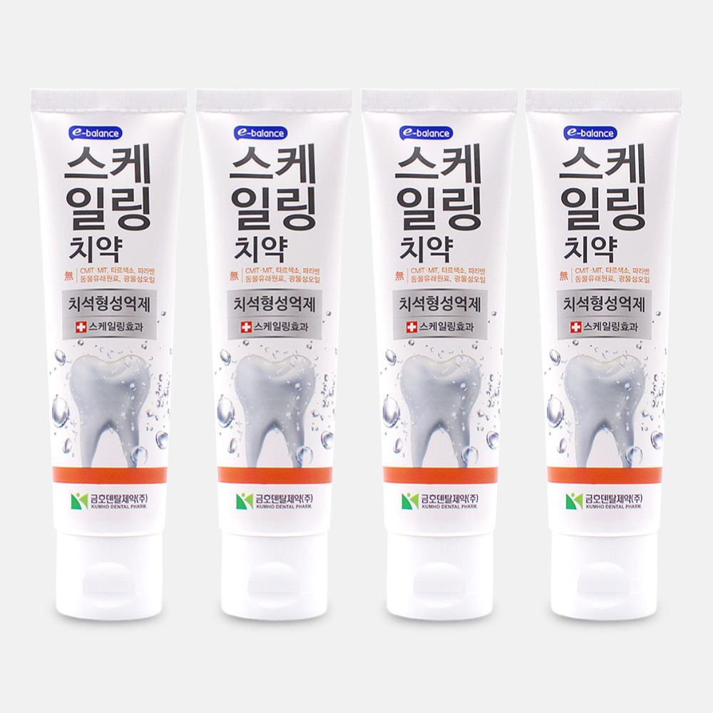 이밸런스 스케일링 천연 잇몸치약 생약추출 미백 구취 치석 제거 치약 120g 2개+2개