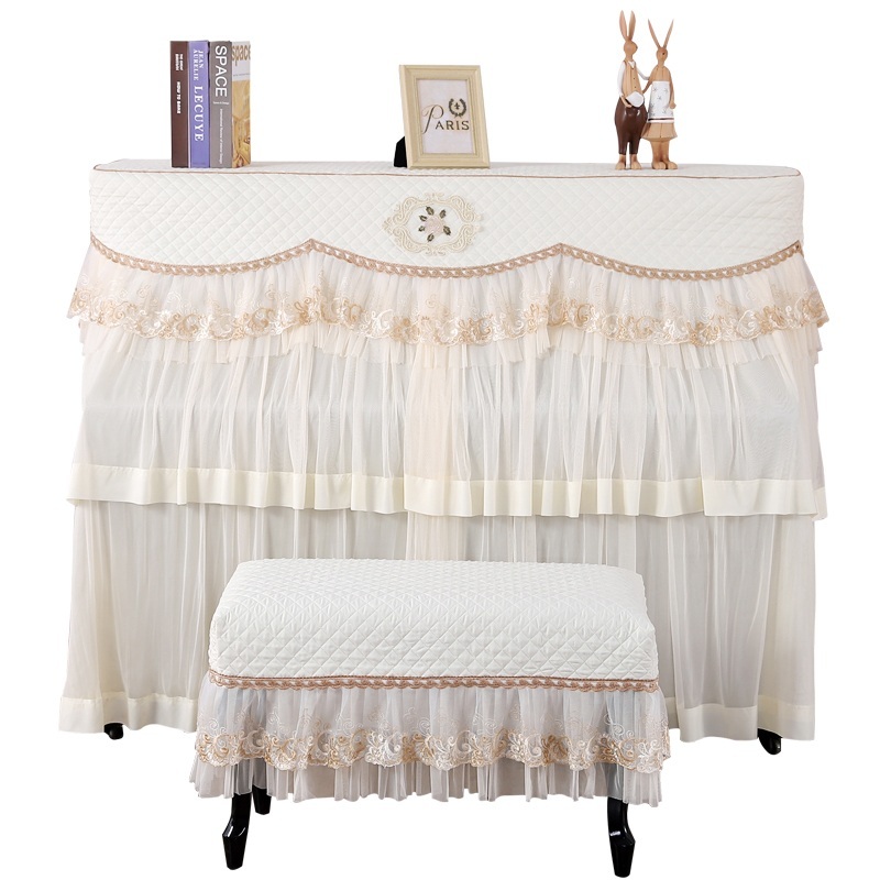 화이트 레이스 피아노 커버 먼지 덮개 전자 디지털