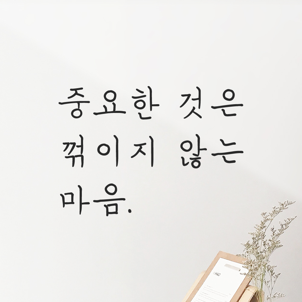 인테리어 포인트 손글씨 레터링 스티커 중요한 것은 꺾이지 않는 마음 LH-077S 검정 이미지 8