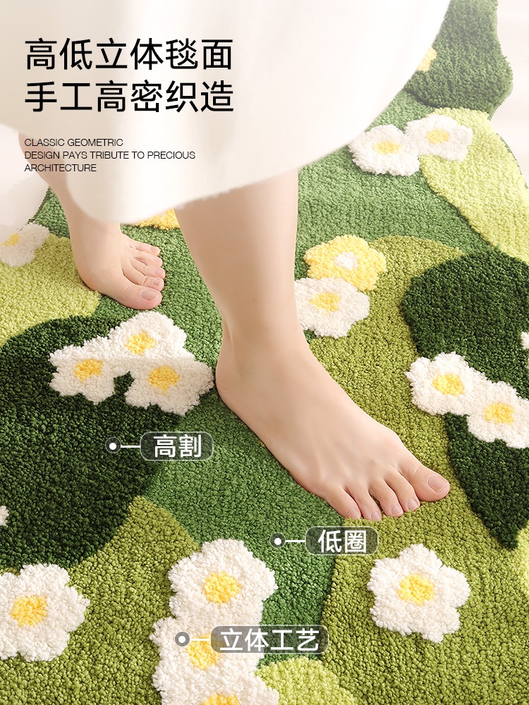 꽃밭러그 꽃무늬 카펫 현관 특이한 발매트 이끼 침실 거실 카페트 인테리어 - 상세 이미지 3