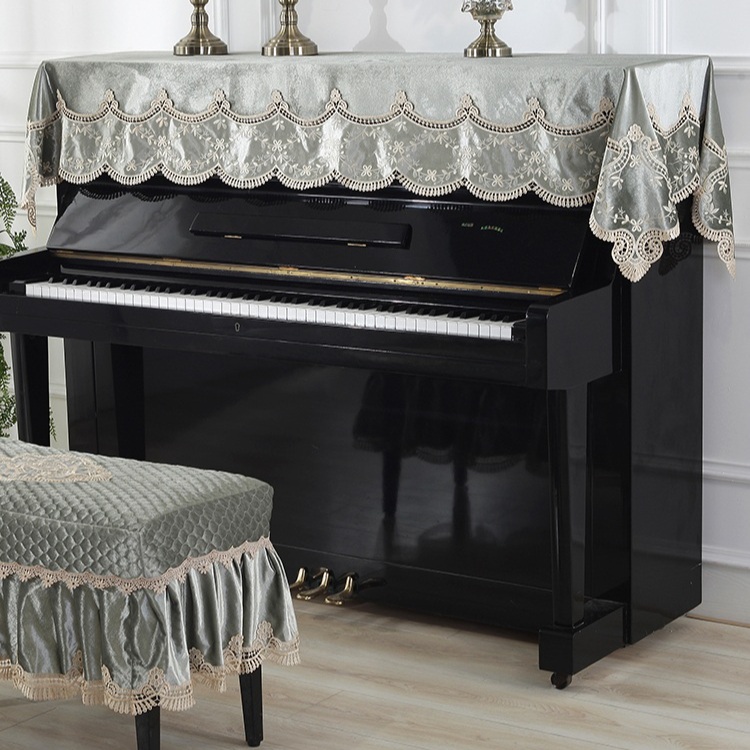 유러피안 벨벳 피아노커버 의자 덮개 세트