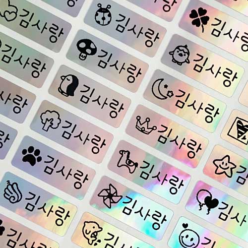 네임스티커 방수 이름표 이름스티커 3장+3장 102 소홀로 기본그림