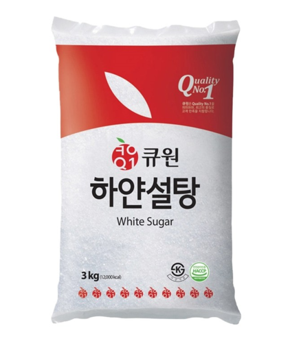 삼양사 큐원 하얀설탕 3kg 정백당 : 풍년종합상사