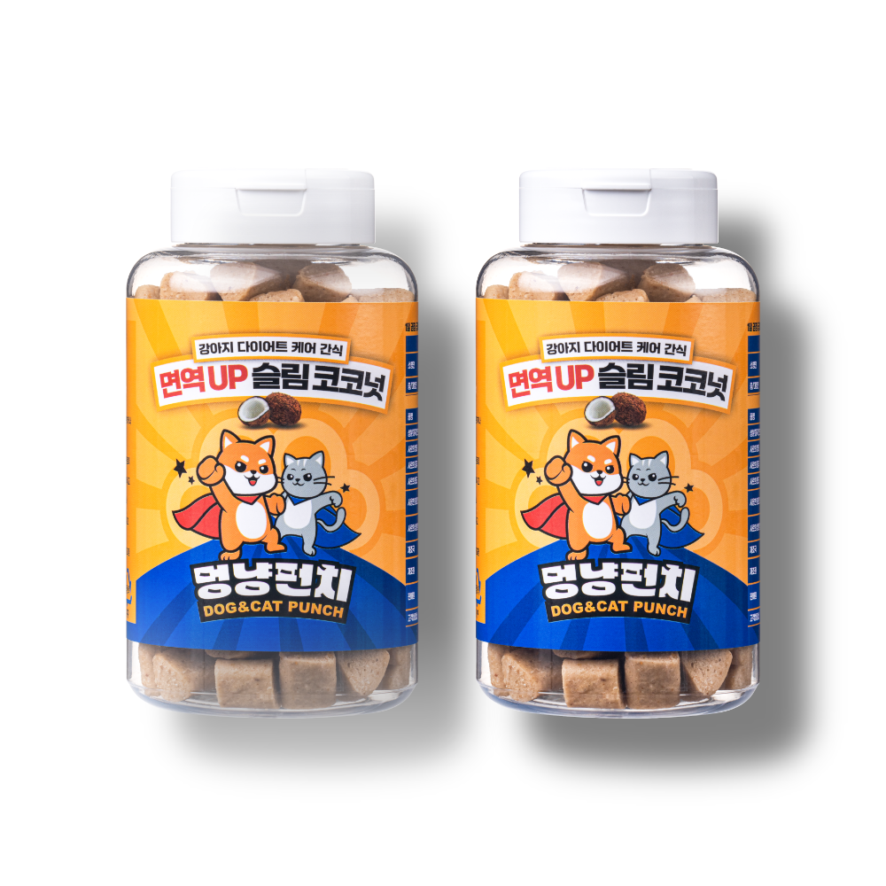 멍냥펀치 강아지 다이어트 간식 면역업 슬림코코넛 저알러지 영양 트릿 300g - 상세 이미지 5