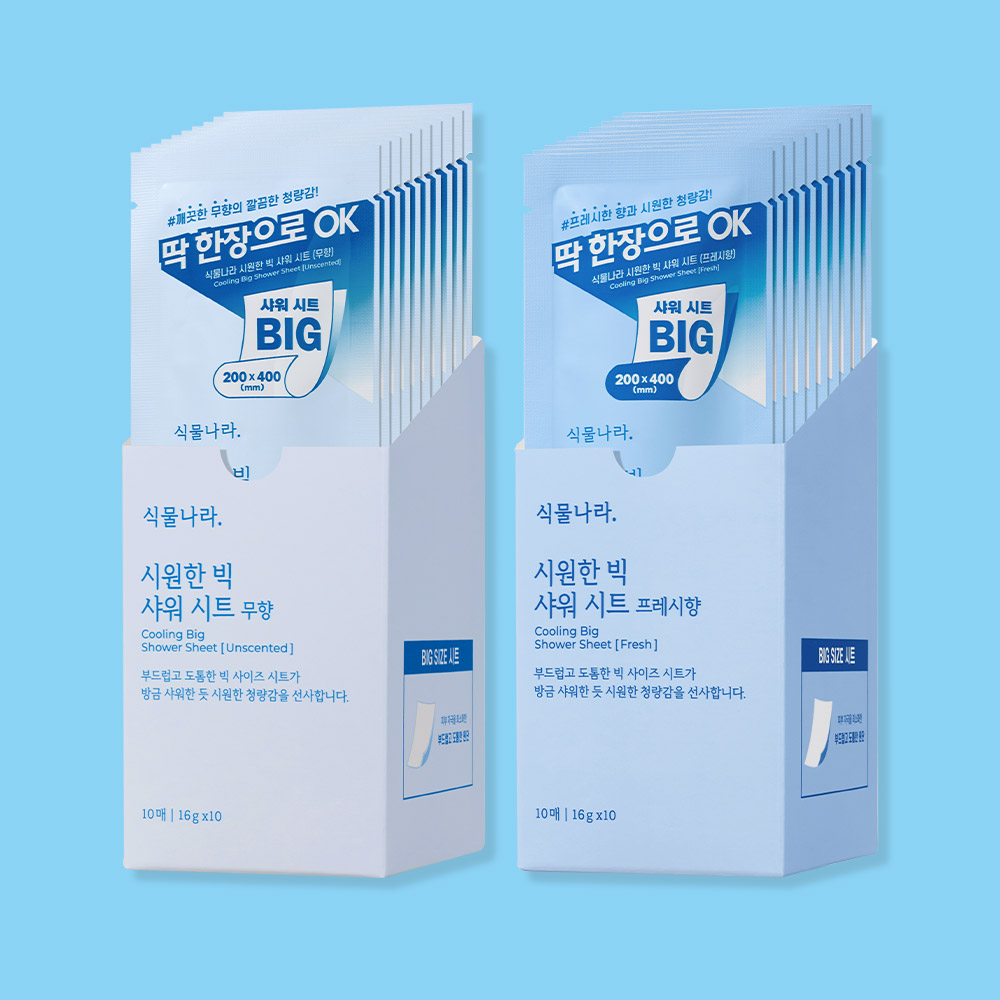 식물나라 시원한 빅 샤워 데오시트 10매입 (무향 / 프레시향)