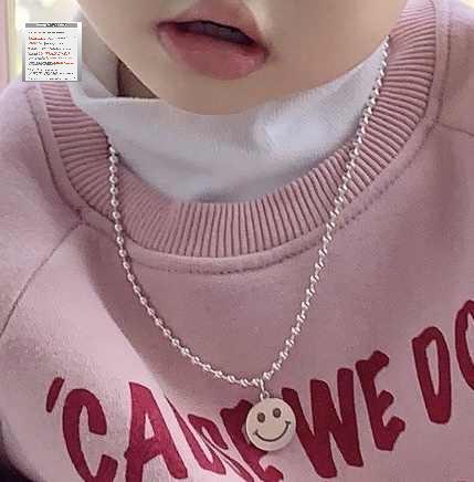 심플 스마일 데일리 악세서리 실버목걸이 은목걸이 - 상세 이미지 2