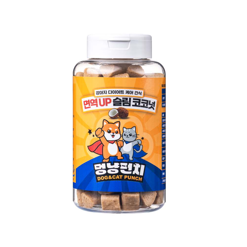 멍냥펀치 강아지 다이어트 간식 면역업 슬림코코넛 저알러지 영양 트릿 300g - 상세 이미지 4