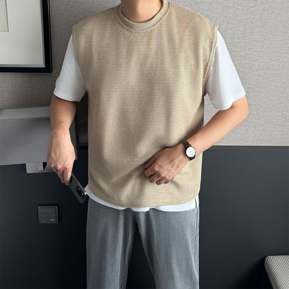 남자니트조끼 남성니트베스트 - 상세 이미지 4