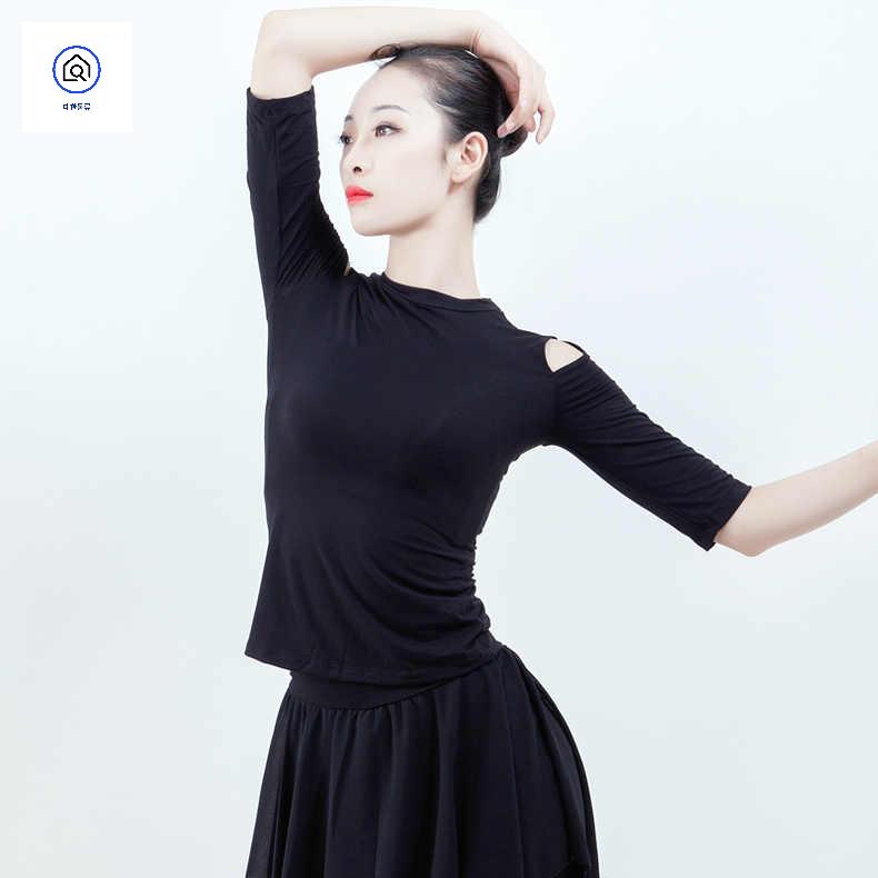 하의 여성 라인댄스복 라틴댄스복상의 블랙상의 - 상세 이미지 3