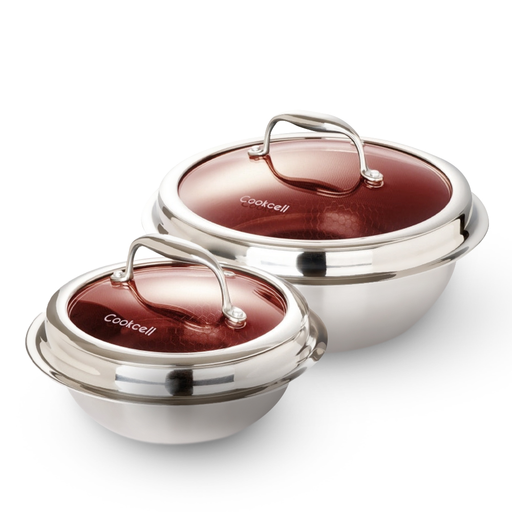 쿡셀 IH 레드 가마솥 2종 세트(가마솥16cm,22cm,유리뚜껑16cm,22cm) - 상세 이미지 2