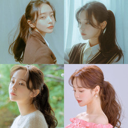 패션 여성가발 핑크에이지 묶음머리 포니테일 웨이브 s컬,c컬 4종 - 상품 이미지