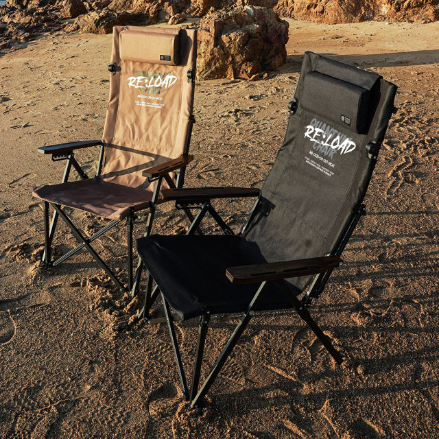 카즈미 캠핑의자 퀀텀 체어 리로드 6단계 각도조절 릴렉스체어 목베개 접이식의자
