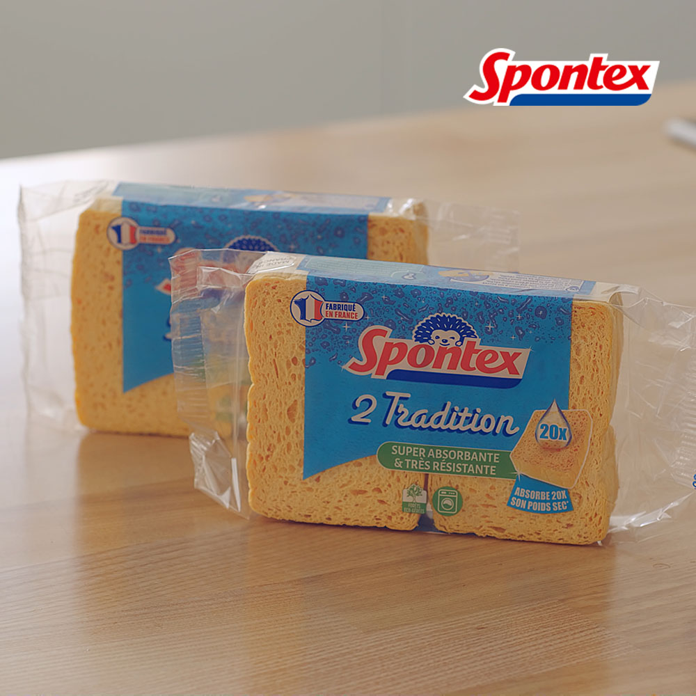 스폰텍스 드라이 셀룰로오스 스펀지 행주 수세미 2팩(4매입) 제품 이미지