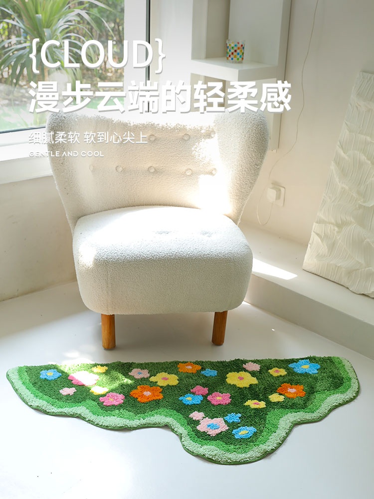 꽃밭러그 침실 플라워 꽃무늬 특이한 잔디러그 거실 카페트 인테리어 카펫 매트 - 상세 이미지 3